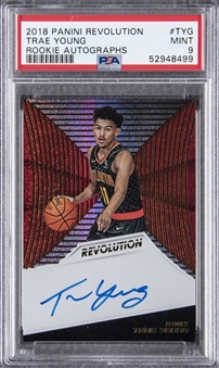 2018-19 Panini Revolution #TYG Trae Young Signed Rookie Card - PSA MINT 9